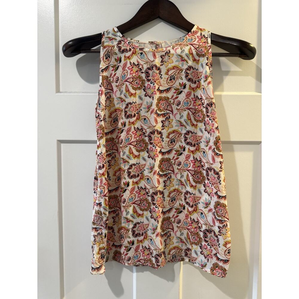 LOFT Paisley Sleeveless Blouse XS Floral Spring Summer LIghtweight Office Casual